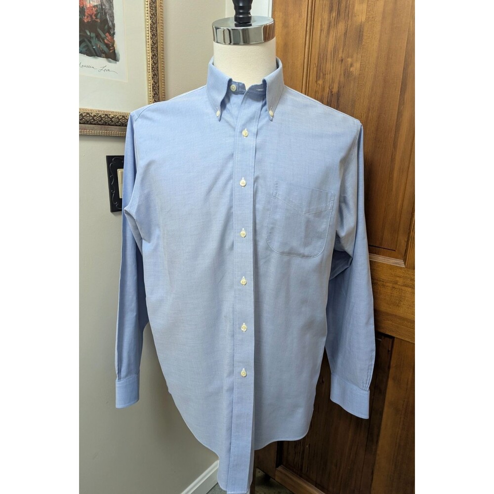 Brooks Brothers 16 34/35 Dress Shirt Traditional Fit Cotton Non Iron Light Blue
